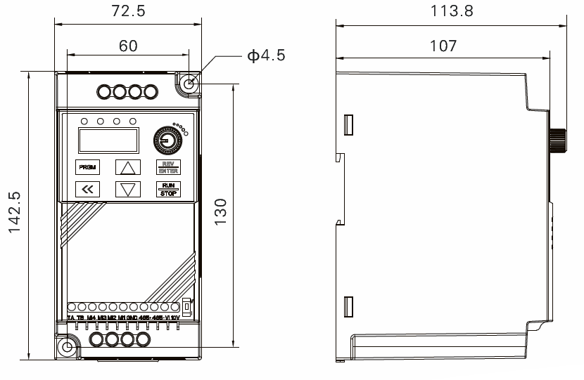 KS100 Series Mini Size VFD(图2)