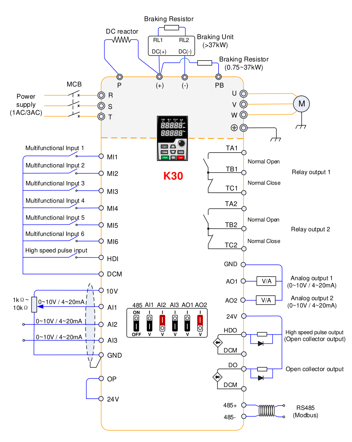 K20 Series Economical VFD （11~15kW）(图1)